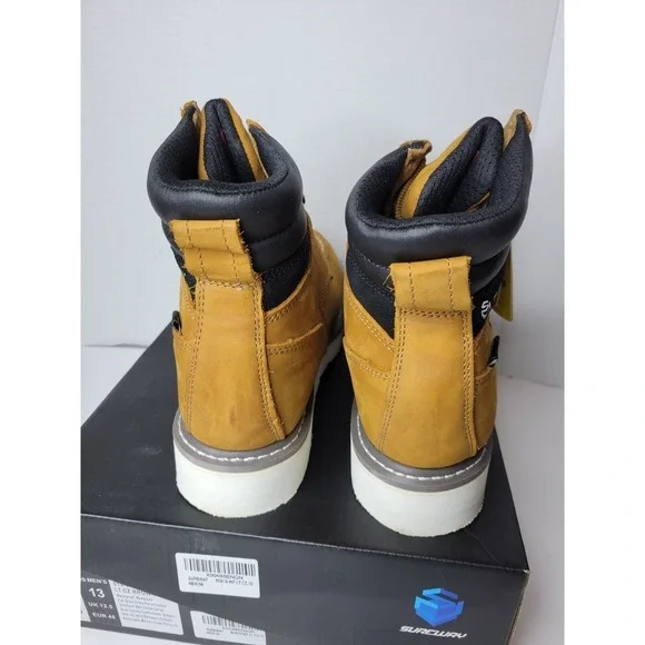 SUREWAY 6" Men's Heavy Duty Leather Soft Toe Work‎ Boots Light Brown Size 13 US - Picture 6 of 9